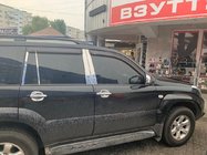 Toyota Land Cruiser Prado 120 2002–2009 Ovipilarien kromilistat (8 kpl, ruostumaton teräs) kuva 1