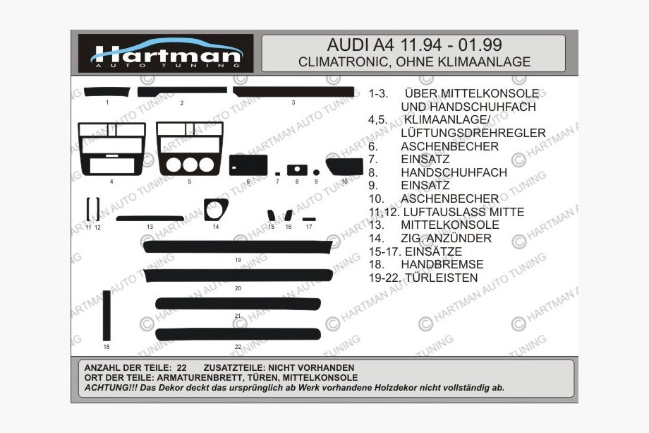 Audi A4 B5 1994–2001 Sisustan tuning (Hartman) Tarjous! Carbon Image