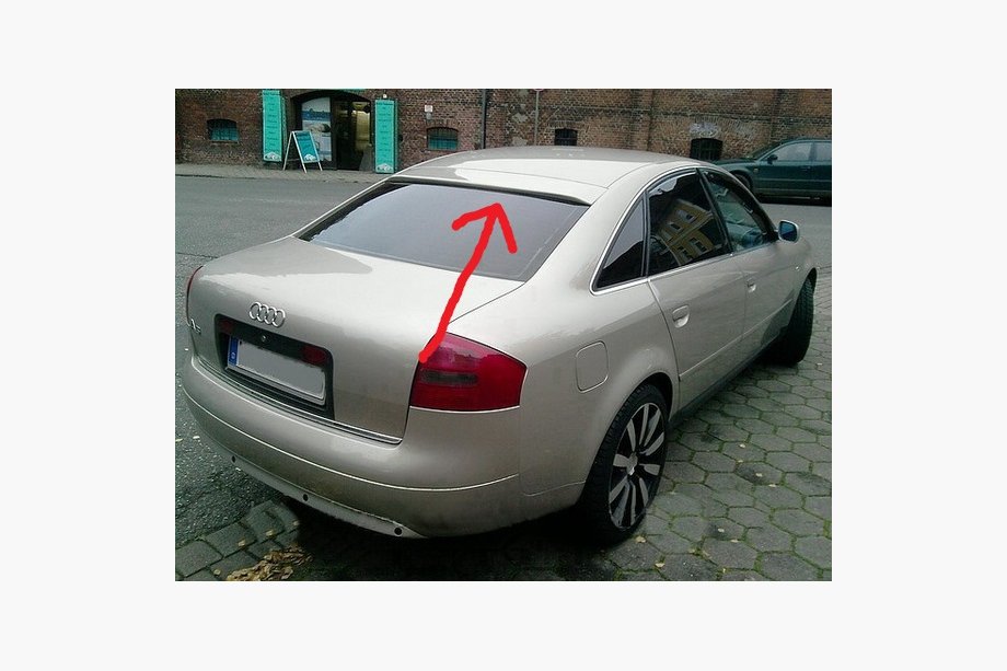 Audi A6 C5 1997–2001 Poistotuote! Takalasin lippa (lasikuitu, maalattava) Image