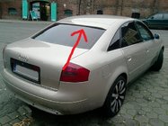 Audi A6 C5 1997–2001 Poistotuote! Takalasin lippa (lasikuitu, maalattava) kuva 1