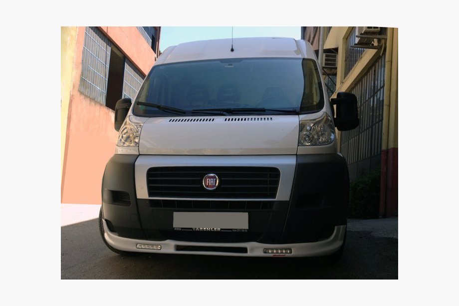 Citroen Jumper 2007–2025 Etupuskurin lippaspoileri 2006-2013 (kapea, LED-valoilla, maalattava) Image