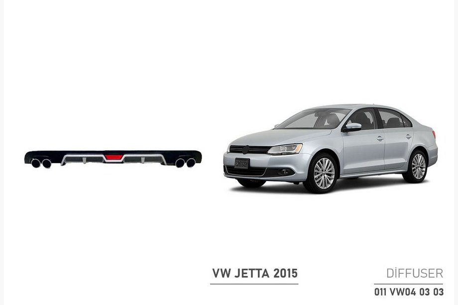 Volkswagen Jetta 2011–2018 Takadiffuusorin peite (2014+, ABS, musta) Image