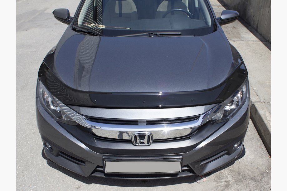 Honda Civic Sedan X 2016–2021 Konepellin tuuliohjain (EuroCap) Image