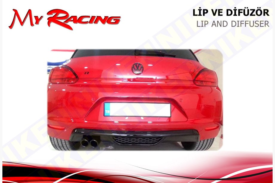 Volkswagen Scirocco 2008–2017 Taka-diffuusorin koristeosa (ABS, musta) Image