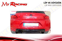 Volkswagen Scirocco 2008–2017 Taka-diffuusorin koristeosa (ABS, musta) kuva 1