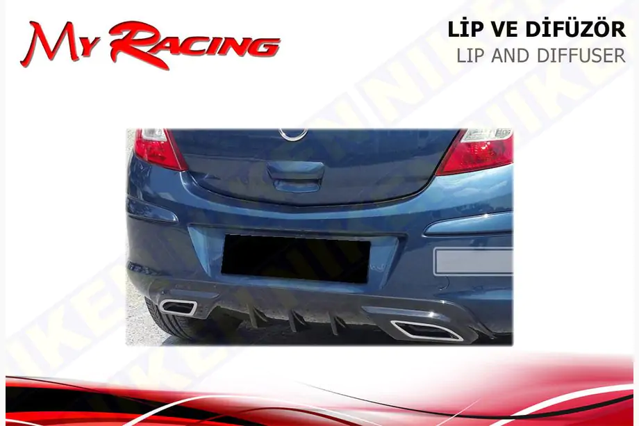 Opel Corsa D 2007–2014 Taka-diffuusorin koristeosa (ABS, musta) Image
