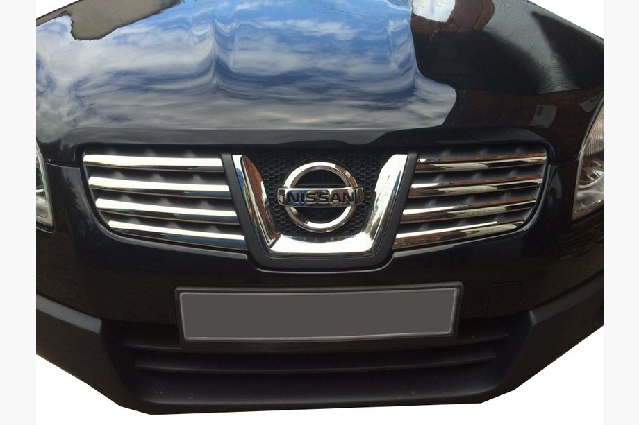 Nissan Qashqai 2007–2010 Jäähdyttimen säleikön suojalistat (8 kpl, ruostumaton teräs) OmsaLine – italialainen ruostumaton teräs Image