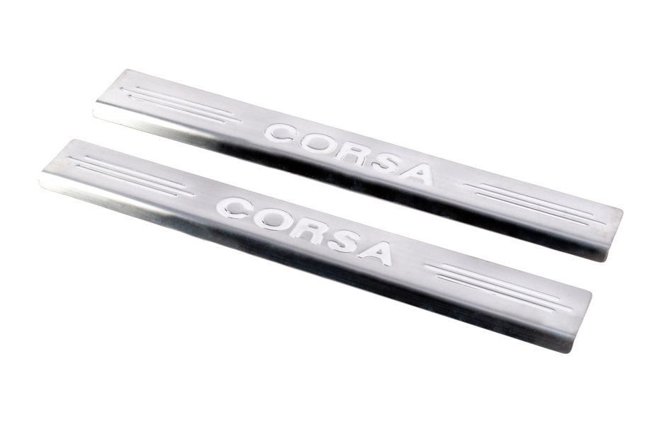 Opel Corsa C 2000–2006 Carmos V2 kynnyslistat (2 kpl, ruostumaton teräs) Image
