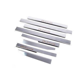 Carmos kynnyslistat (8 kpl, ruostumaton teräs) Skoda Octavia II A5 2010–2013 kuva 3