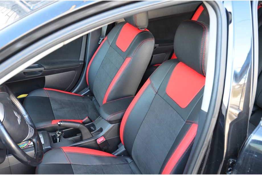 Mitsubishi Lancer X 2008– SoyuzAuto Leather-style istuinsuojat Image