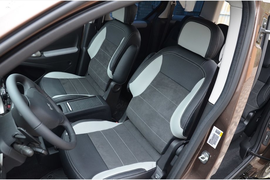 Peugeot Partner Tepee 2008–2018 Uutuus! SoyuzAuto Leather style -istuinsuojat Image