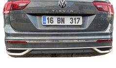 Volkswagen Tiguan 2016–2023 Pakoputkenpäätyjen jäljitelmälistat 2020+ (3 kpl, ruostumaton teräs) kuva 2