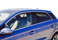 Hyundai I-20 2014–2020 Ikkunankehyslistojen täyssarja (10 kpl, ruostumaton teräs) kuva 1