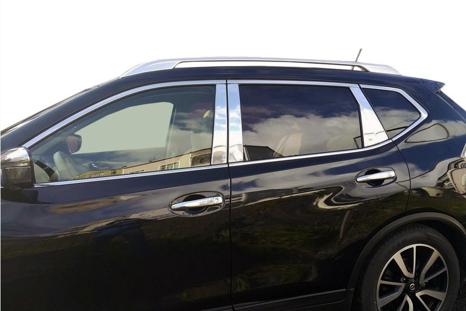 Nissan X-trail T32/Rogue 2014–2021 Kromiset pilarilistat (ruostumaton teräs) Image