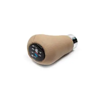 OEM-vaihdekepin nuppi (tekonahka, beige sileä) kuva 1