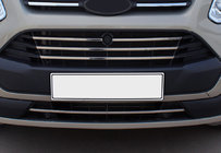 Ford Custom 2013–2022 Jäähdyttimen säleikön listat 2013-2018 (5 kpl, ruostumaton teräs) Carmos - turkkilainen teräs kuva 1