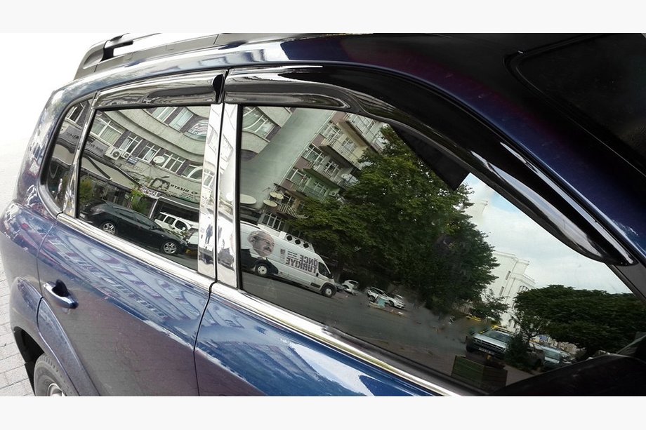 Hyundai Tucson JM 2004– Sivuikkunoiden tuuliohjaimet (4 kpl, Perflex Sport) Image
