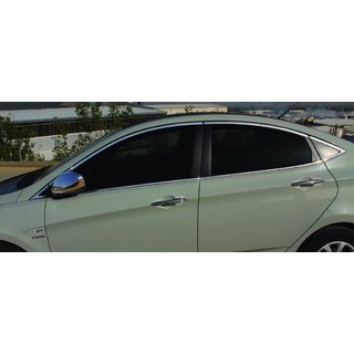 Täydellinen ikkunakehyslistasarja (14 kpl, ruostumaton teräs) Hyundai Accent 2011–2017 kuva 1