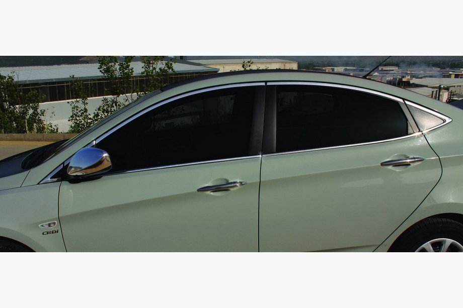 Hyundai Accent 2011–2017 Täydellinen ikkunakehyslistasarja (14 kpl, ruostumaton teräs) Image