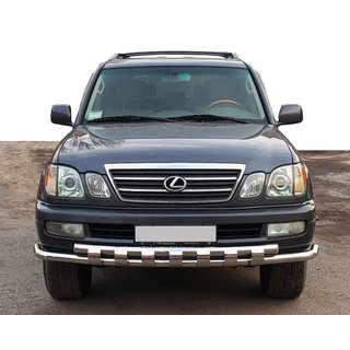 Etupuskurisuoja ST015 (ruostumaton teräs) Lexus LX470 1998–2007 kuva 1