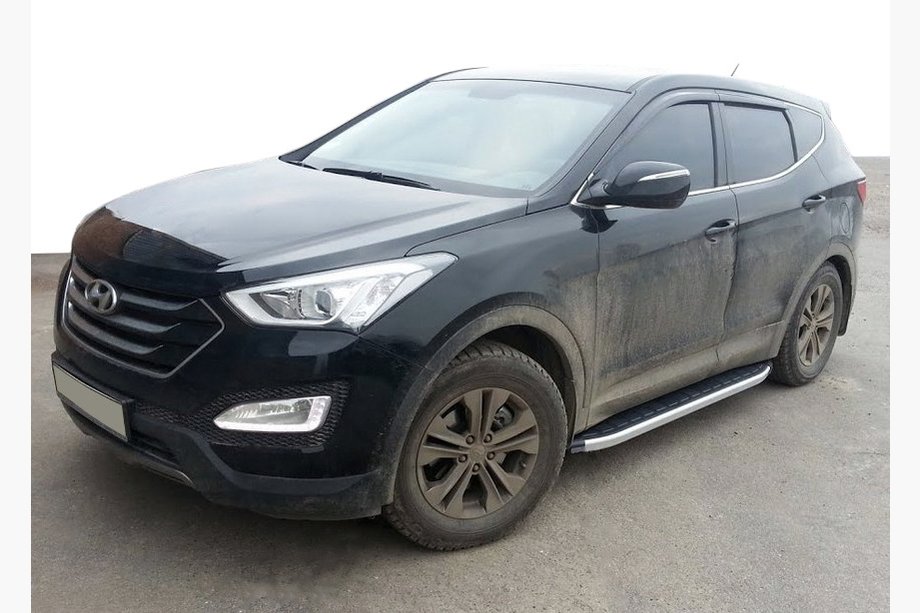 Hyundai Santa Fe 3 2012–2018 Fullmond sivuastinlaudat (2 kpl, alumiini) Image