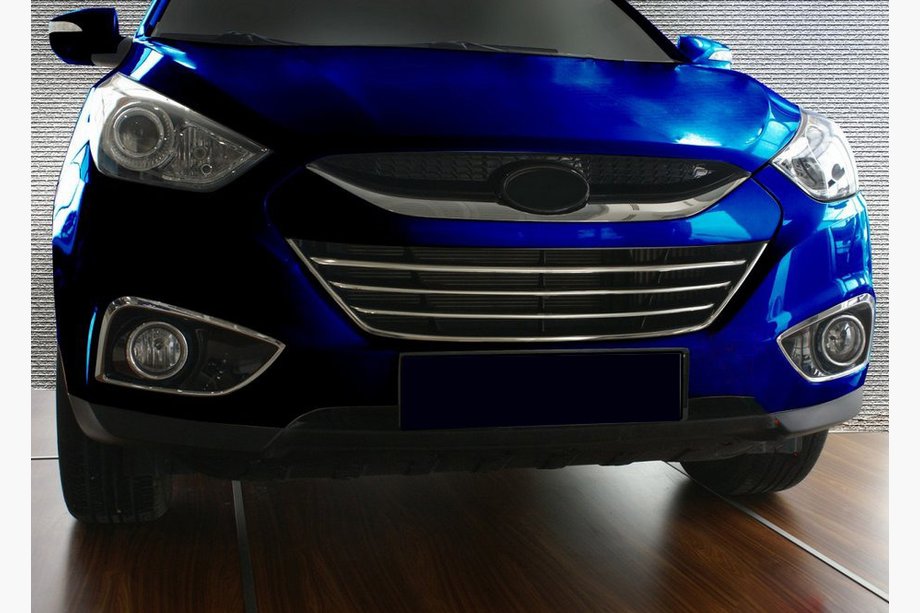 Hyundai IX-35 2010–2015 Maskin säleikön listat reunuksella (4 kpl, RST) Image