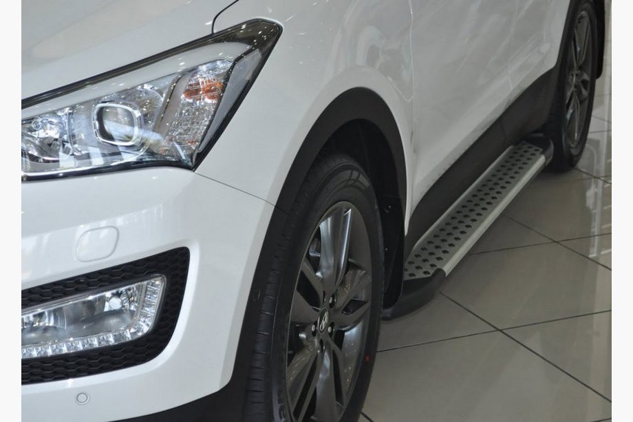 Hyundai Santa Fe 3 2012–2018 Allmond Grey sivuportaat (2 kpl, alumiini) Image