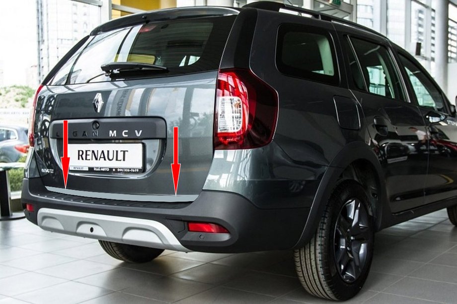 Renault Logan MCV 2013–2022 Takalaukun reunalista (RST) OmsaLine – italialainen ruostumaton teräs Image