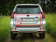 Toyota Land Cruiser Prado 150 2009–2023 Kromilista rekisterikilven yläpuolelle (design 2018) Kromilista + muovinen peitepaneeli kuva 1