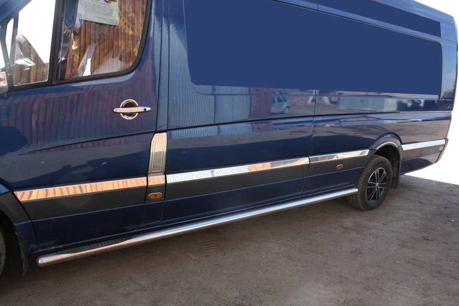 Mercedes Sprinter W906 2006–2018 Ovilistat (ruostumaton teräs) ExtraLong. Carmos - turkkilainen ruostumaton teräs Image