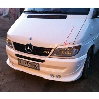Ajovalojen luomet (musta, ABS, 2000-2006) Mercedes Sprinter W901/902/903/904/905 1995–2006 kuva 2