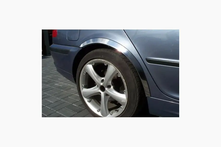 BMW 3-sarja E46 1998–2006 Pyöränkaaren kromilistat (4 kpl, ruostumaton teräs) Kuva 1