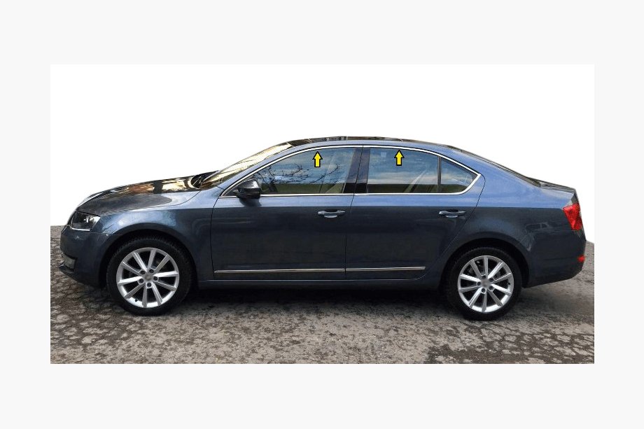 Skoda Octavia III A7 2013–2019 Ikkunoiden yläkromilistat (4 kpl, rst) Image