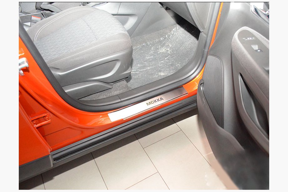 Opel Mokka 2012–2021 Nataniko ovikynnyslistat (4 kpl, ruostumaton teräs) Premium – 3M-teippi, 0,8 mm Image