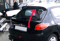 Peugeot 206 1998–2024 Tuulilasin aurinkolippa (maalattavaksi) kuva 1