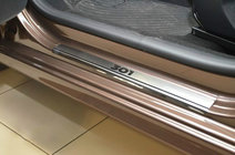 Peugeot 301 2012– Nataniko ovikynnyslistat (4 kpl, ruostumaton teräs) Premium – 3M-teippi, 0,8 mm kuva 1