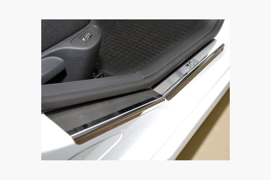 Peugeot 308 2007–2013 Nataniko-ovikynnyslistat (6 kpl, ruostumaton teräs) Premium – 3M-teippi, 0,8 mm Image
