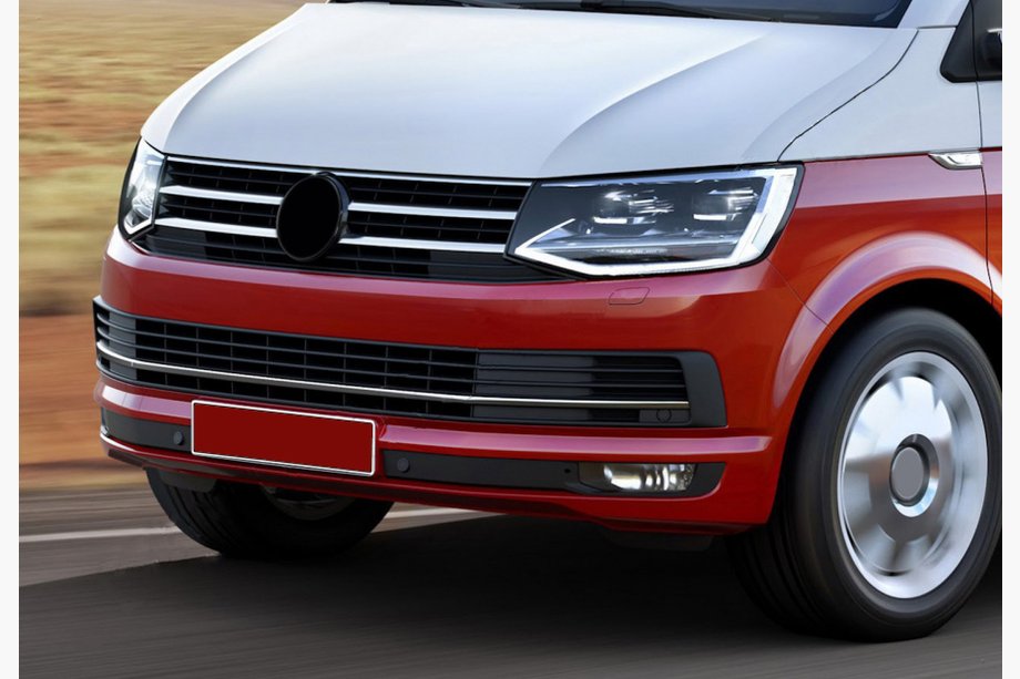 Volkswagen T6 2015–2024 POISTO! Ruostumattomat listat puskurin säleikköön 2015-2019 (3 kpl) Image