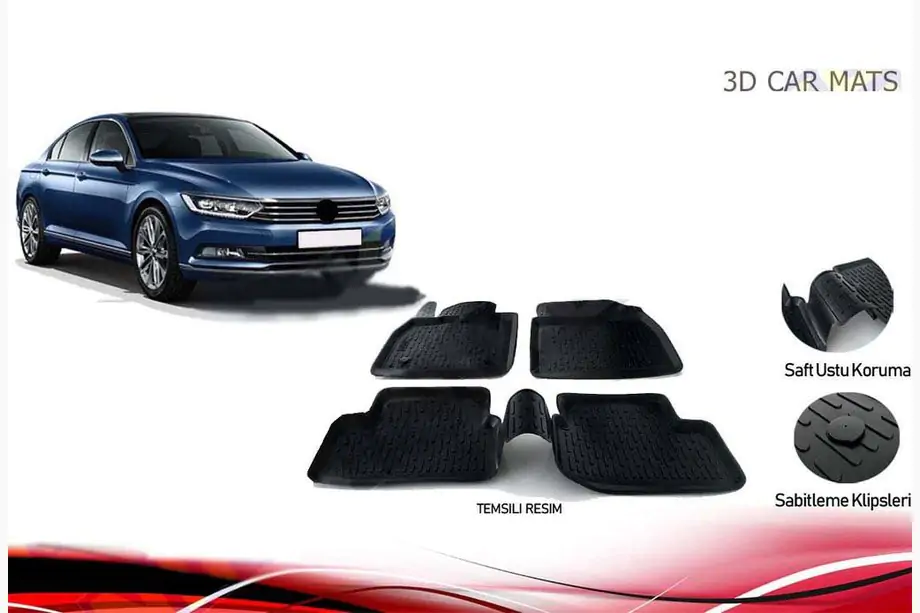 Volkswagen Passat B8 2015–2023 Kumimatot (4 kpl, Niken 3D) Image