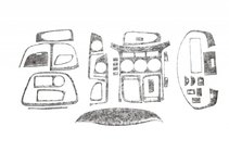 Hyundai H300, H1, Starex 2008–2020 Kojelaudan listat (iso sarja) Puukuosi kuva 4