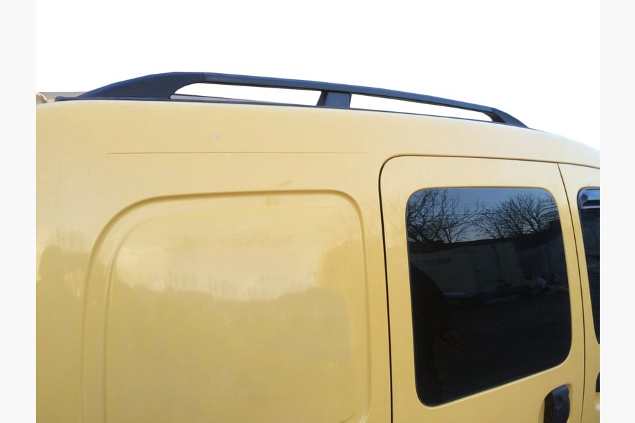 Renault Kangoo 1998–2008 Mustat kattokaiteet Vakiopohja, muovijalat Image