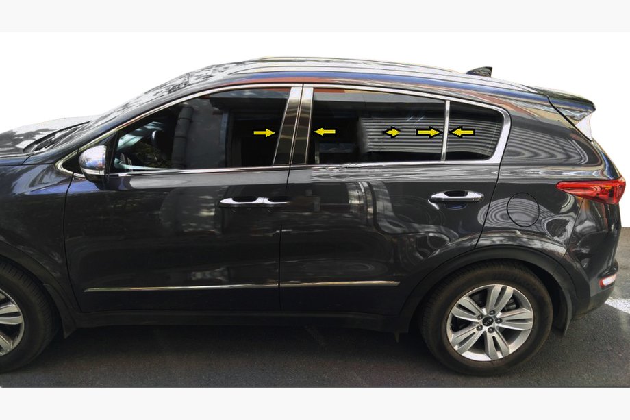 Kia Sportage 2015–2021 Ovipilarin listat (ruostumaton teräs) Image