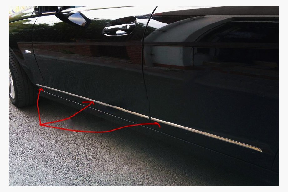 Mercedes C-sarja W204 2007–2015 POISTO! Ovilistojen peitelistat (ruostumaton teräs) Image