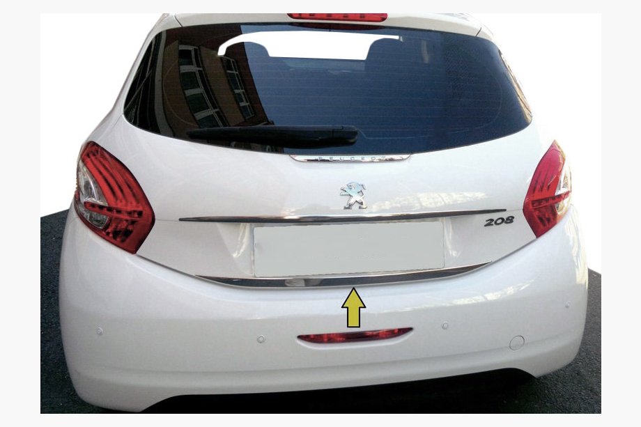 Peugeot 208 2012–2019 Takalukun reunalista (ruostumaton teräs) Image