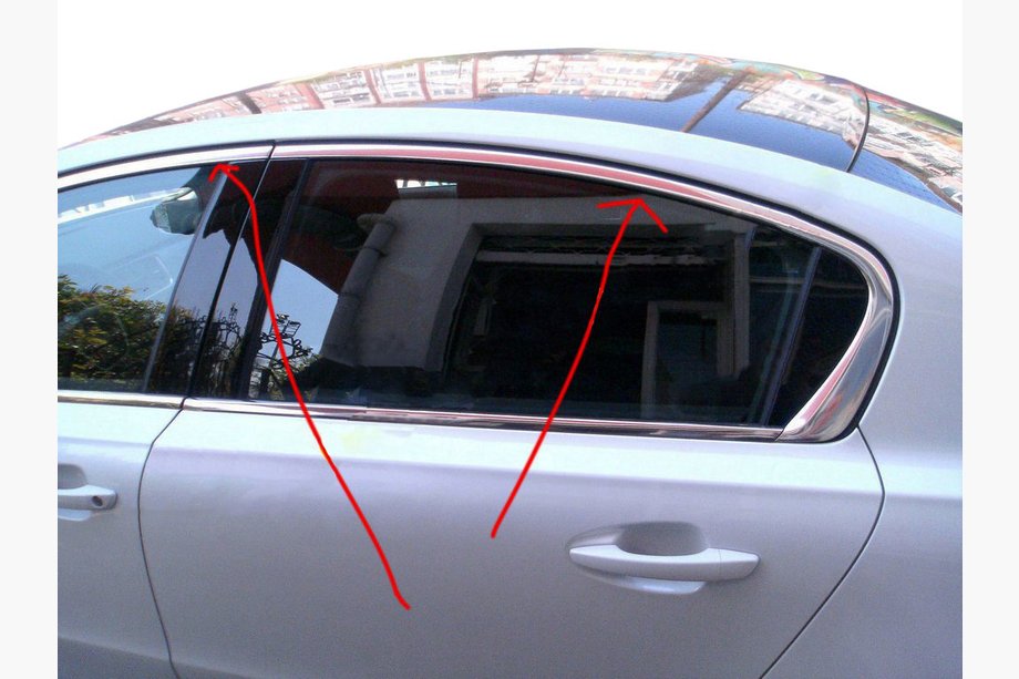 Peugeot 508 2010–2018 Ikkunoiden yläreunalistat (Sedan, ruostumaton teräs) Image
