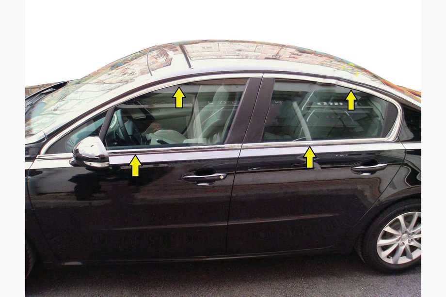 Peugeot 508 2010–2018 Täydellinen ikkunankehyslistasarja (Sedan, ruostumaton teräs) Image