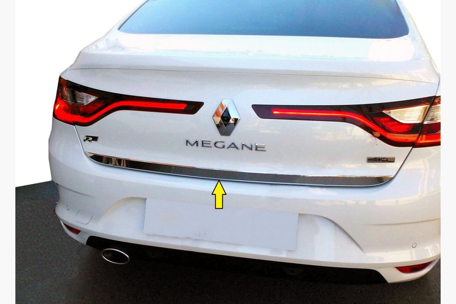 Renault Megane IV 2016–2025 Takalaukun reunan kromilista (sedan, ruostumaton teräs) OmsaLine – italialainen ruostumaton teräs Image