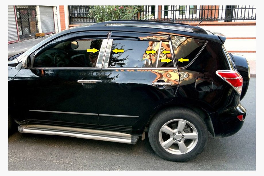 Toyota Rav 4 2006–2013 Ovipilarien listat (ruostumaton teräs) Image