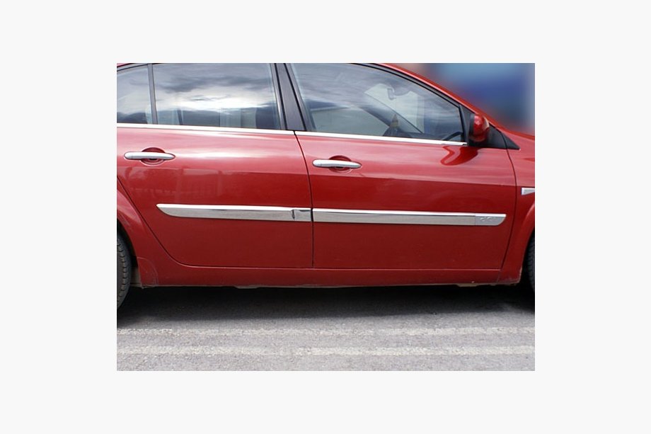 Renault Megane II 2004–2009 Ovien kromilistat (malli 2006↗, 4 kpl, ruostumaton teräs) Image