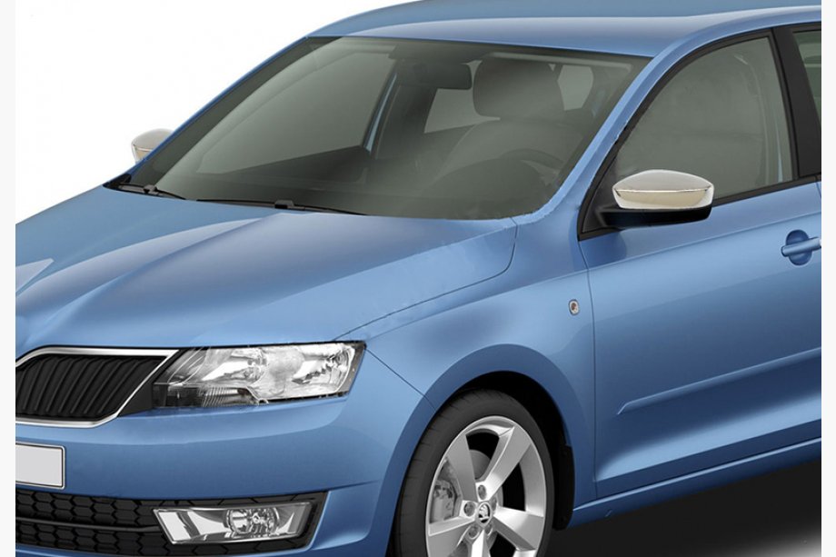 Skoda Rapid 2012–2019 Peilinkuoret ilman vilkun aukkoa (2 kpl, ruostumatonta terästä) Image